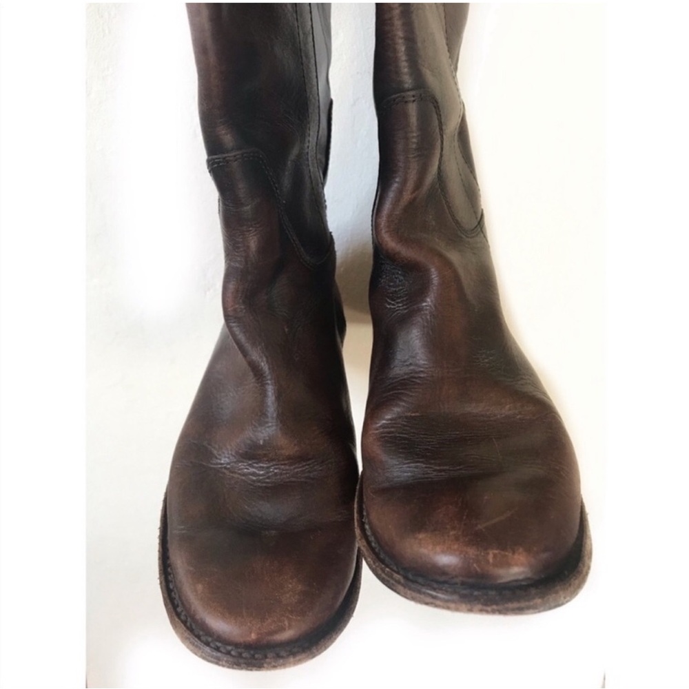 Frye Brown Leather Knee-High Boots - 6.5 - Picture 2 of 8